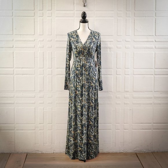Jessica Simpson Maternity Snake Print Maxi Dress, S - Picture 1 of 4